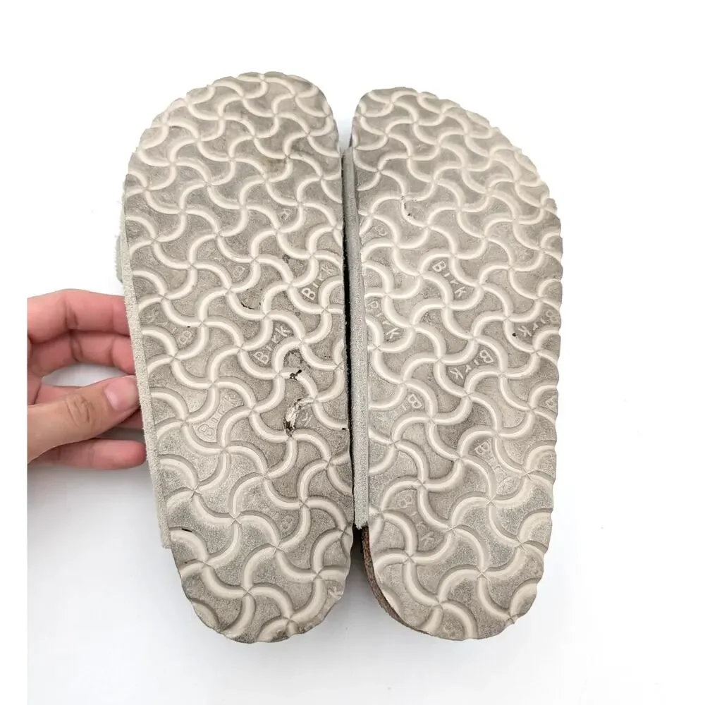 Birkenstock Arizona Soft Footbed Leather Sandal Unisex Oyster Sz USW8/M6 EU39 - Picture 7 of 10